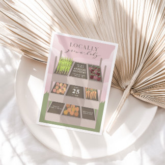 Lokal gezüchtete Pink Bauern Market Baby Shower Einladung