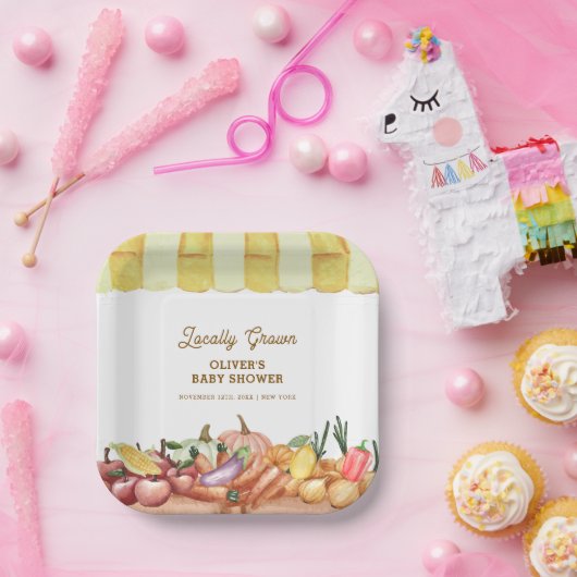 Lokal gezüchtete Veggie Obstdusche Pappteller (Party)