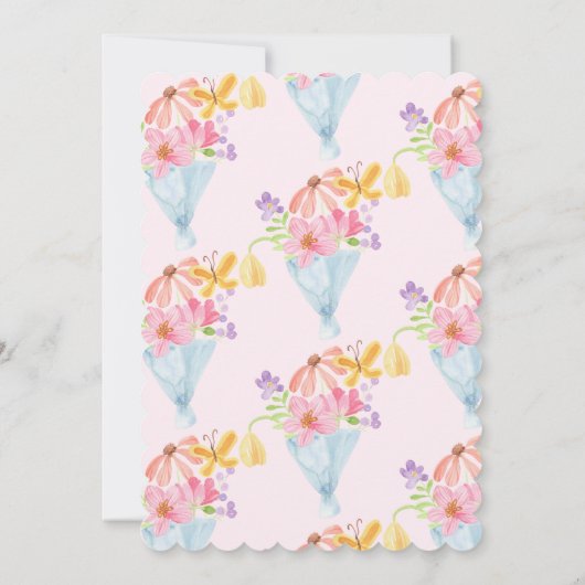 Lokal gezüchtete Whimsical Blue and Pink Baby Dusc Einladung (Rückseite)