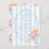 Lokal gezüchtete Whimsical Blue and Pink Baby Dusc Einladung (Vorne/Hinten)