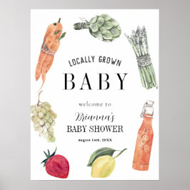 Lokal gezüchteter Babydusche-Bauer-Markt Willkomme Poster
