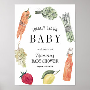 Lokal gezüchteter Babydusche-Bauer-Markt Willkomme Poster