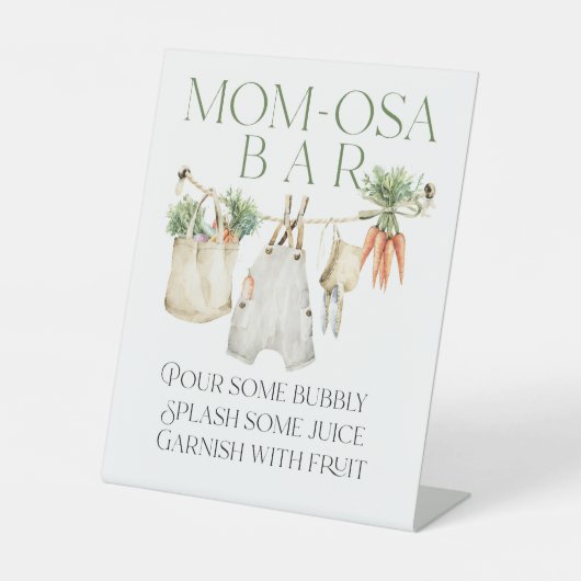 Lokal gezüchteter Bauer Market Babydusche Momosa B Sockelschild (Vorderseite)