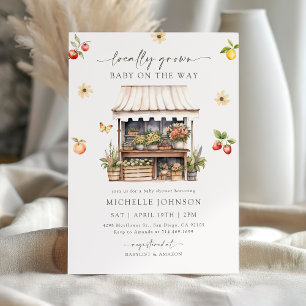 Lokal gezüchteter Bauer Markt Kinderdusche Einladung