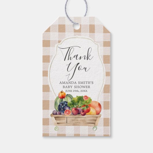 Lokal gezüchteter Veggies Bauer Markt Vielen Dank Geschenkanhänger (Vorderseite)