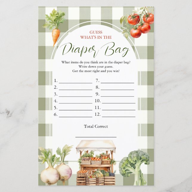 Lokal gezüchtetes Fresh Market Diaper Bag Game (Vorderseite)