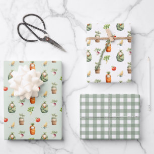 Lokal gezüchtetes Geschenkpapier Wrap Gingham Wrap Set