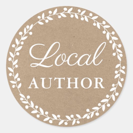 Lokale Autor Buch Promo Kraft White Runder Aufkleber (Vorderseite)