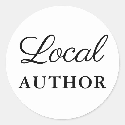 Lokale Autorenbuchwerbung Weiß oder Auswahl Farbe Runder Aufkleber (Vorderseite)