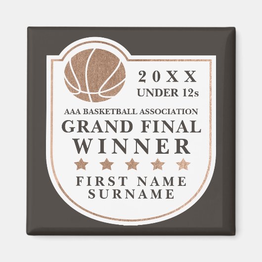 Lokale Basketball Grand Final Prize Trophy Keepake Magnet (Vorne)