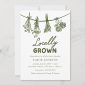 Lokale Bauer auf dem Markt Green Baby Shower Einladung (Vorderseite)