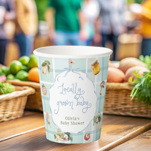 Lokale Bauern Market Blue Baby Dusche Pappbecher