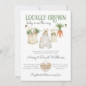 Lokale Bauern Markt Boho Babydusche Einladung (Vorderseite)