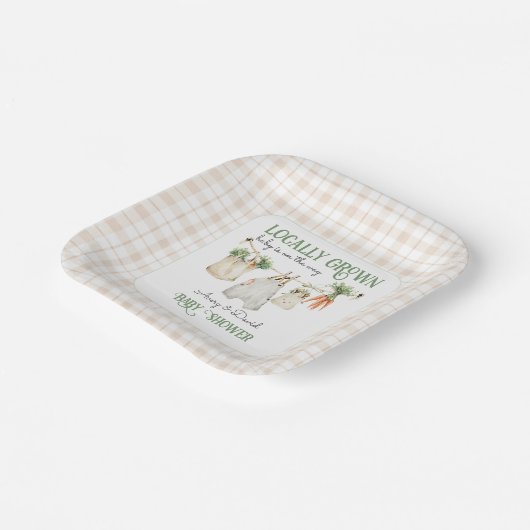 Lokale Bauern Markt Boho Babydusche Pappteller (Gewinkelt)