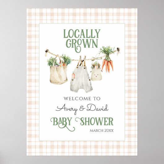 Lokale Bauern Markt Boho Babydusche Poster (Vorne)