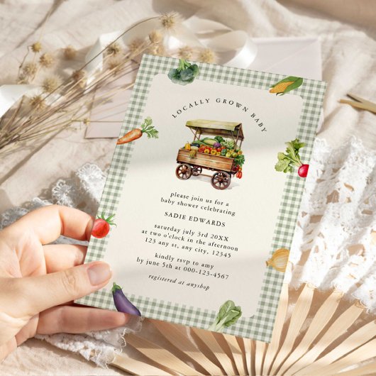 Lokale Bauern Markt Country Baby Dusche Einladung