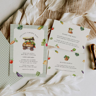 Lokale Bauern Markt Country Baby Dusche Einladung