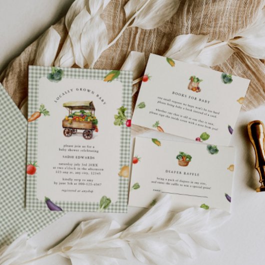 Lokale Bauern Markt Country Baby Dusche Einladung