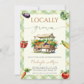 Lokale Bauern Markt Country Baby Dusche Einladung (Vorderseite)