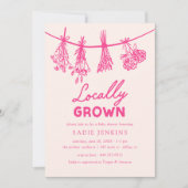 Lokale Bauern Markt Pink Baby Dusche Einladung (Vorderseite)