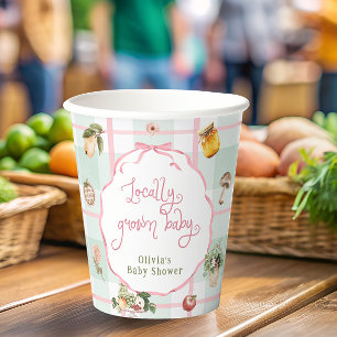 Lokale Bauern Markt Pink Baby Dusche Pappbecher
