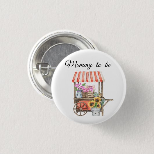 Lokale Blume Bauern Markt - Mami zu sein Button (Vorne & Hinten)