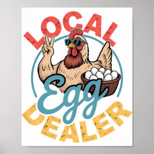 Lokale Eierhändler-Liste Ostern Lustiger Hühnerbau Poster