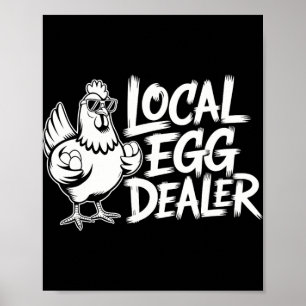 Lokale Eierhändler-Liste Ostern Lustiger Hühnerbau Poster