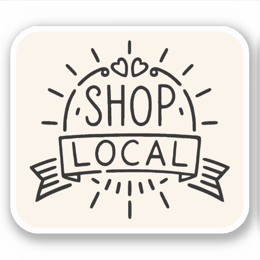 Lokale Einkäufe Aufkleber (Vorderseite)
