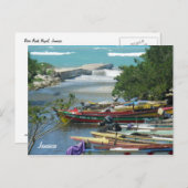 Lokale Fischerboote Negril River Jamaica Foto Postkarte (Vorne/Hinten)