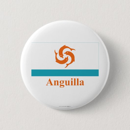 Lokale Flagge Anguilla mit Namen Button (Vorderseite)