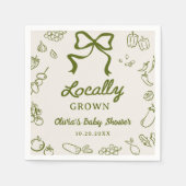 Lokale handgezeichnete Babyparty Serviette (Vorderseite)