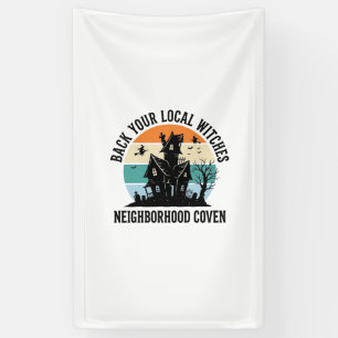 Lokale Hexe Halloween Spukhaus Retro Art Banner