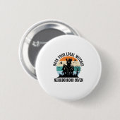 Lokale Hexe Halloween Spukhaus Retro Art Button (Vorne & Hinten)