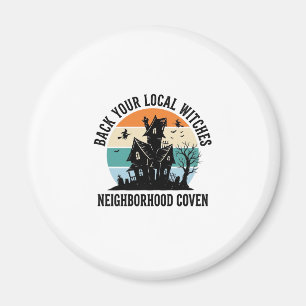 Lokale Hexe Halloween Spukhaus Retro Art Magnet