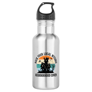 Lokale Hexe Halloween Spukhaus Retro Kunst Edelstahlflasche