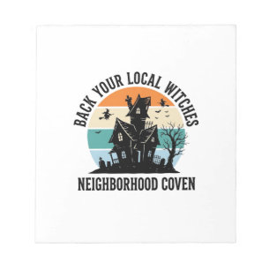 Lokale Hexe Halloween Spukhaus Retro Kunst Notizblock