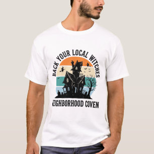 Lokale Hexe Halloween Spukhaus Retro Kunst T-Shirt