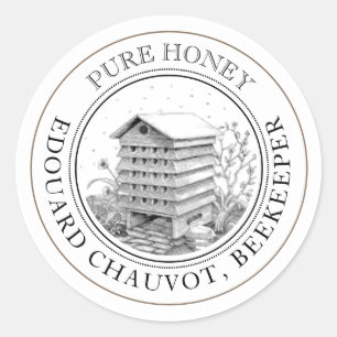 Lokale Honey Vintag Honey Jar Lid (Bienenstock)-Kl Runder Aufkleber