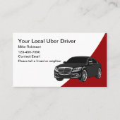 Lokale Uber Driver Business Cards Moderne Visitenkarte (Vorderseite)