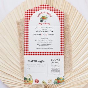 Lokaler Bauernmarkt-Baby-Party All In One Einladung