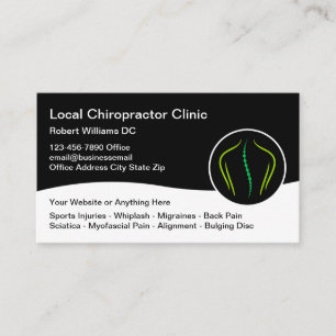 Lokaler Chiropraktiker Rückenschmerzklinik Visiten Visitenkarte