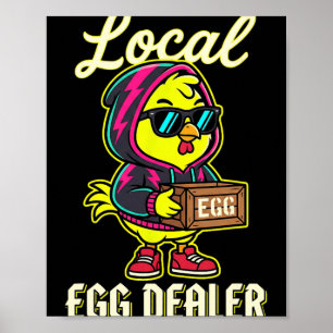 Lokaler Eierhändler Chicken Sungles Hoodie Ostern Poster