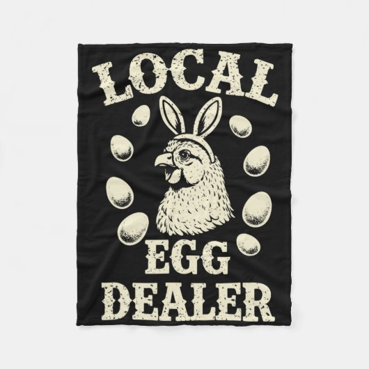 Lokaler Eierhändler Geflügelfarm Ostertag Farmer Fleecedecke (Vorderseite)