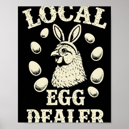 Lokaler Eierhändler Geflügelfarm Ostertag Farmer Poster (Vorne)