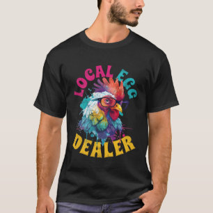 Lokaler Eierhändler Huhn trägt Sonnenbrille Retro T-Shirt