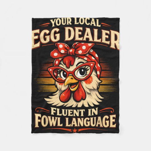 Lokaler Eierhändler Lustiger Hühnerhof Vintage Ost Fleecedecke (Vorderseite)