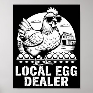 Lokaler Eierhändler Lustiger Retro-Osterbauernhof Poster