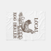 Lokaler Eierhändler Retro-Huhn Lustiger Bauer Oste Fleecedecke (Vorderseite (Horizontal))