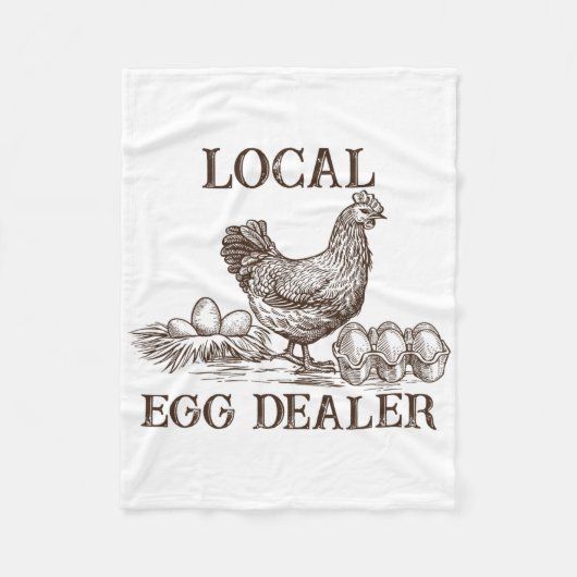 Lokaler Eierhändler Retro-Huhn Lustiger Bauer Oste Fleecedecke (Vorderseite)